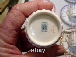 Vintage Set of Cups & Saucers Copeland Spode Bone China Fleur de Lis Demitasse