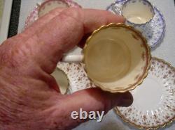 Vintage Set of Cups & Saucers Copeland Spode Bone China Fleur de Lis Demitasse