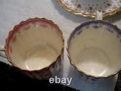 Vintage Set of Cups & Saucers Copeland Spode Bone China Fleur de Lis Demitasse