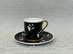 Vintage Shelley Black Demitasse Cup & Saucer Set, 13569/24, 2 D x 2 1/8 H Cup