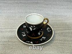 Vintage Shelley Black Demitasse Cup & Saucer Set, 13569/24, 2 D x 2 1/8 H Cup