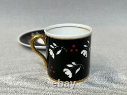 Vintage Shelley Black Demitasse Cup & Saucer Set, 13569/24, 2 D x 2 1/8 H Cup