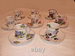Vintage Shelly Fine Bone China Demitasse Espresso Cups and Saucers, Set of 8