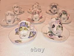Vintage Shelly Fine Bone China Demitasse Espresso Cups and Saucers, Set of 8