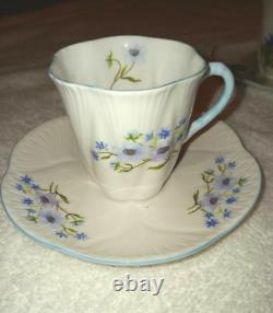 Vintage Shelly Fine Bone China Demitasse Espresso Cups and Saucers, Set of 8