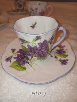 Vintage Shelly Fine Bone China Demitasse Espresso Cups and Saucers, Set of 8