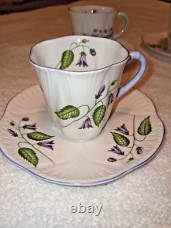 Vintage Shelly Fine Bone China Demitasse Espresso Cups and Saucers, Set of 8