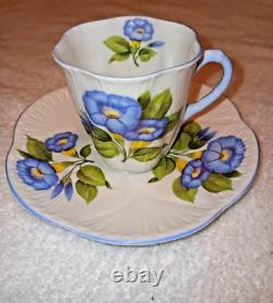 Vintage Shelly Fine Bone China Demitasse Espresso Cups and Saucers, Set of 8