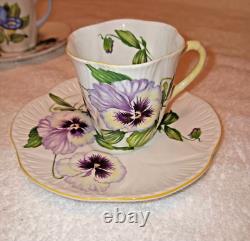 Vintage Shelly Fine Bone China Demitasse Espresso Cups and Saucers, Set of 8