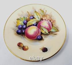 Vintage Signed AYNSLEY Orchard Fruit Demitasse Cups & Saucers Set of 6