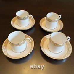 Vintage Spode Golden Honeycomb Set Of 4 Demitasse Cups And Saucers