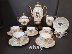 Vintage Sterling China Japan Gold Demitasse Tea Set Lot of 17 pieces