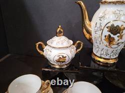 Vintage Sterling China Japan Gold Demitasse Tea Set Lot of 17 pieces