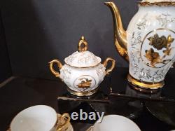 Vintage Sterling China Japan Gold Demitasse Tea Set Lot of 17 pieces