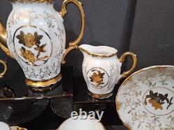 Vintage Sterling China Japan Gold Demitasse Tea Set Lot of 17 pieces