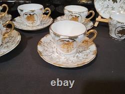 Vintage Sterling China Japan Gold Demitasse Tea Set Lot of 17 pieces