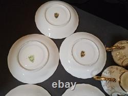 Vintage Sterling China Japan Gold Demitasse Tea Set Lot of 17 pieces