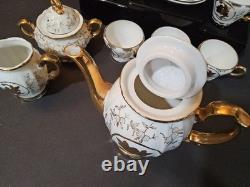 Vintage Sterling China Japan Gold Demitasse Tea Set Lot of 17 pieces