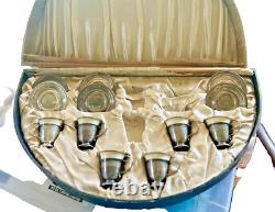 Vintage Sterling Silver Demitasse Set of Cups, Saucers & Original Case