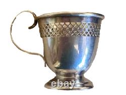 Vintage Sterling Silver Demitasse Set of Cups, Saucers & Original Case