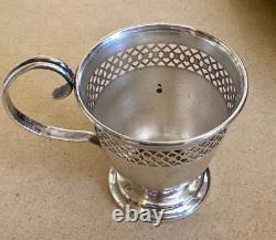 Vintage Sterling Silver Demitasse Set of Cups, Saucers & Original Case