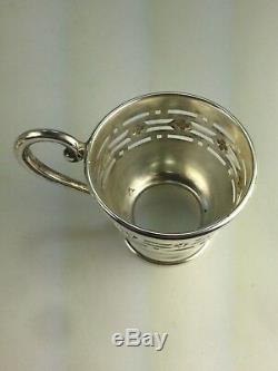 Vintage Sterling Silver Six Demitasse Cup Holders & Saucers By Saart Brothers