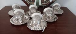 Vintage Tiffany & Co 18568/18569 Demitasse Cups/Saucers/Liners, No Mono, 16 oz