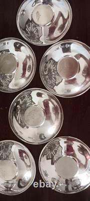 Vintage Tiffany & Co 18568/18569 Demitasse Cups/Saucers/Liners, No Mono, 16 oz