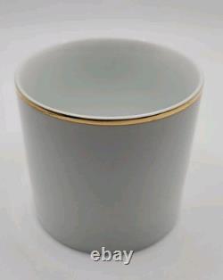 Vintage Tiffany & Co. Gold Band Demitasse Cups & Saucers Pair