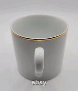 Vintage Tiffany & Co. Gold Band Demitasse Cups & Saucers Pair