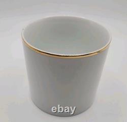 Vintage Tiffany & Co. Gold Band Demitasse Cups & Saucers Pair