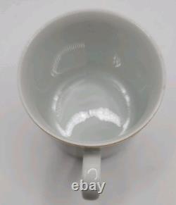 Vintage Tiffany & Co. Gold Band Demitasse Cups & Saucers Pair