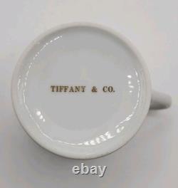 Vintage Tiffany & Co. Gold Band Demitasse Cups & Saucers Pair