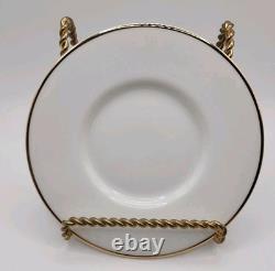 Vintage Tiffany & Co. Gold Band Demitasse Cups & Saucers Pair