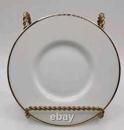 Vintage Tiffany & Co. Gold Band Demitasse Cups & Saucers Pair