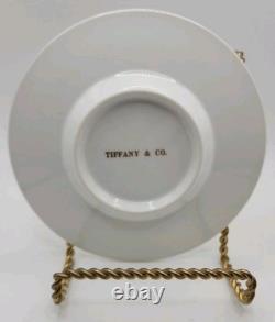 Vintage Tiffany & Co. Gold Band Demitasse Cups & Saucers Pair