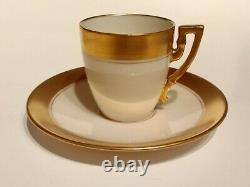 Vintage Tiffany & Co Lenox Gold Set of 4 Demitasse Tea Cups & 6 Saucers 1920's