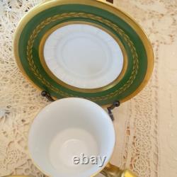 Vintage Tirschenreuth Bavaria Demitasse Cups Saucers Set 6 Gold Enamel ART Deco