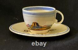 Vintage Vernon Kilns SALAMINA Rockwell Kent Demitasse Cup and Saucer set EUC