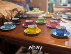 Vintage Victoria Czechoslovakia 14 Piece Demitasse Cup & Saucer Set