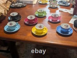 Vintage Victoria Czechoslovakia 14 Piece Demitasse Cup & Saucer Set