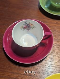 Vintage Victoria Czechoslovakia 14 Piece Demitasse Cup & Saucer Set