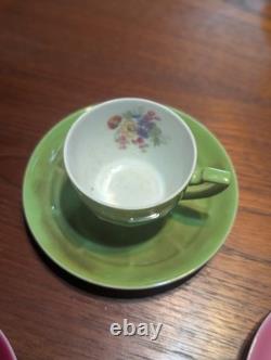 Vintage Victoria Czechoslovakia 14 Piece Demitasse Cup & Saucer Set