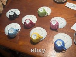 Vintage Victoria Czechoslovakia 14 Piece Demitasse Cup & Saucer Set