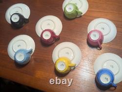 Vintage Victoria Czechoslovakia 14 Piece Demitasse Cup & Saucer Set