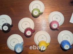 Vintage Victoria Czechoslovakia 14 Piece Demitasse Cup & Saucer Set