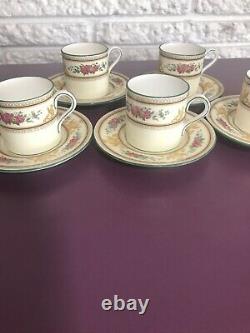 Vintage WEDGWOOD Porcelain China BONE CHINA ENGLAND 1925 Demitasse Cup & Saucers