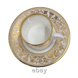 Vintage Wedgwood Florentine Demitasse Cups Gold Dragons Bond Shape Coupe Saucers