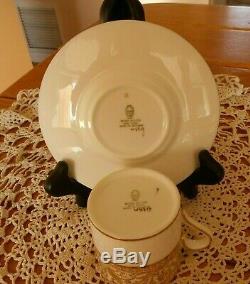 Vintage Wedgwood Gold Florentine Demitasse Set 8 Cups & 8 Saucers Htf