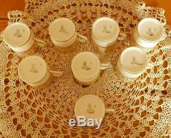 Vintage Wedgwood Gold Florentine Demitasse Set 8 Cups & 8 Saucers Htf